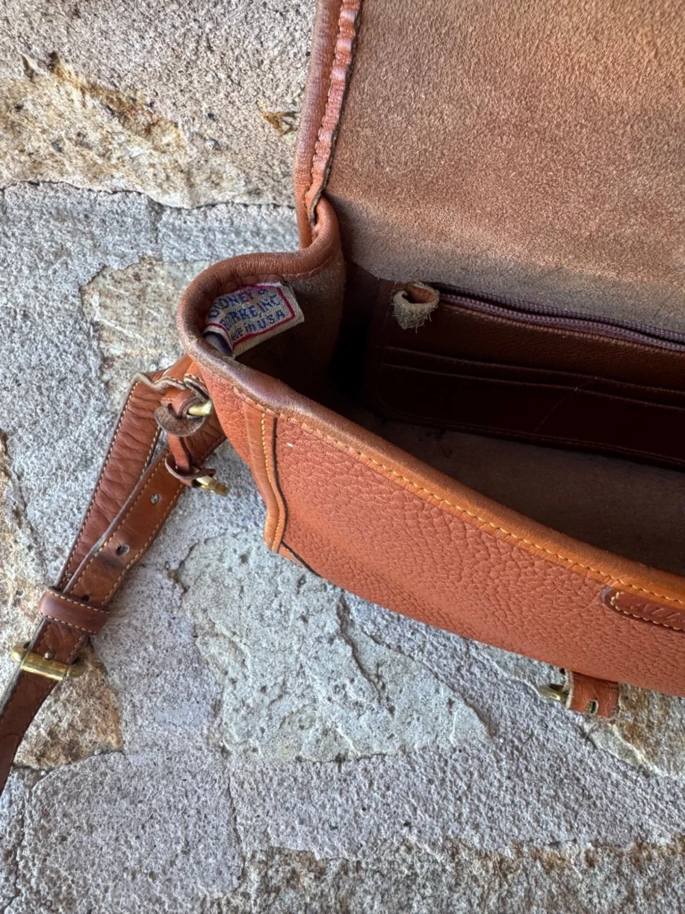 Vintage Dooney & Bourke All Weather Leather Shoulder Crossbody Bag made in USA